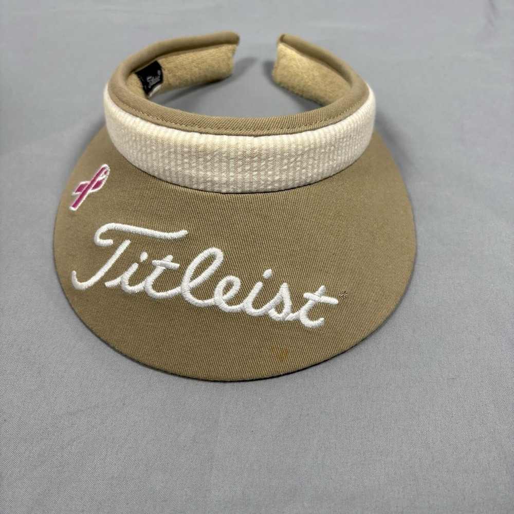 Titleist Women's Tennis Golf Visor Beige Embroidered OSFM Athletic